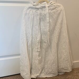 H&M White Eyelet A-Line Skirt